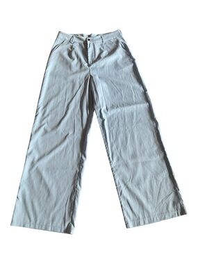 High-Rise Wide Leg Trousers in Pale Blue, Size L